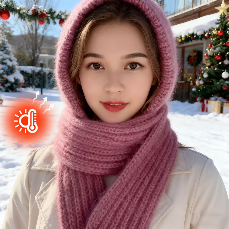 Cycling Gear For Cold Weather - Women's Knit Hat Scarf Set Fleece