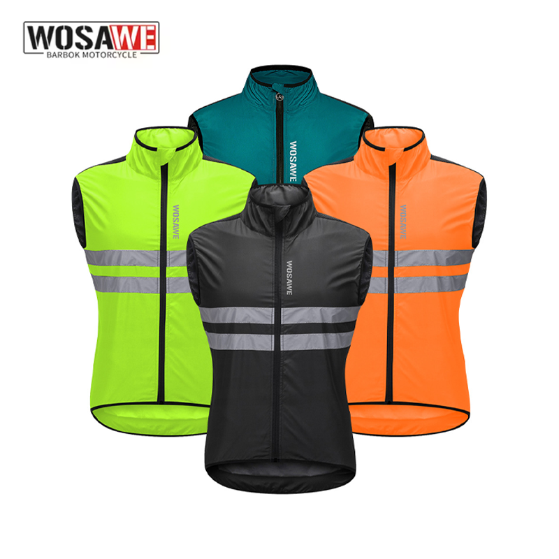 Reflective Cycling Vest - WOSAWE Men Cycling Windbreaker Vest Lightweight