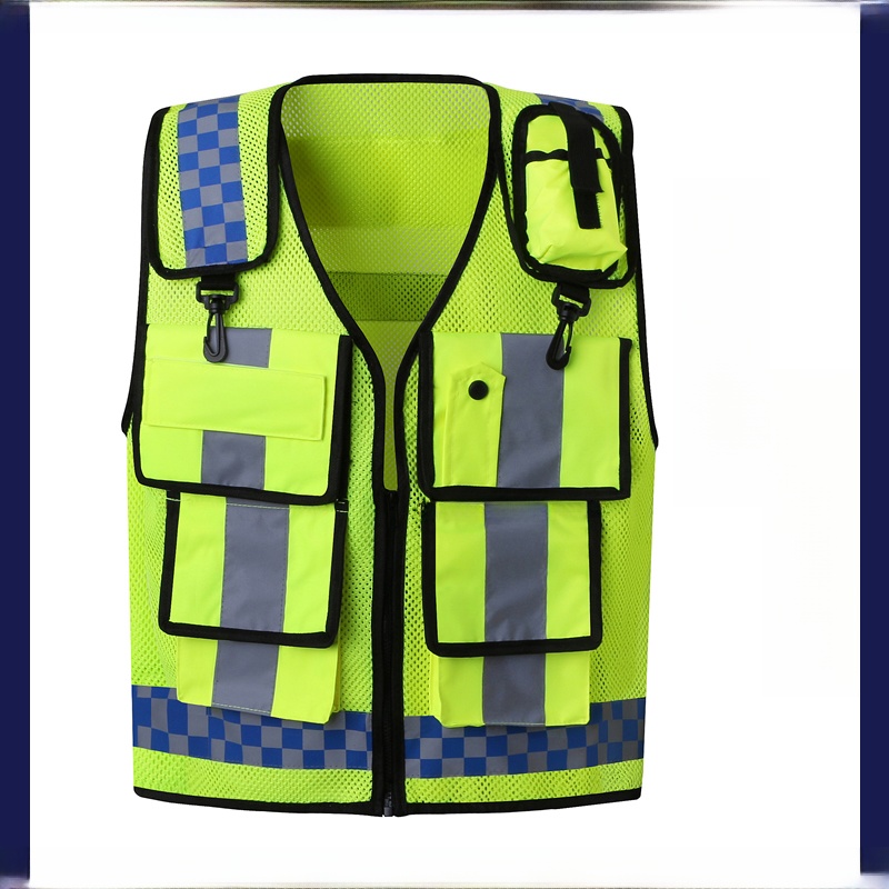 Reflective Cycling Vest - Reflective Safety Vest Multi-Functional Pocket Mesh