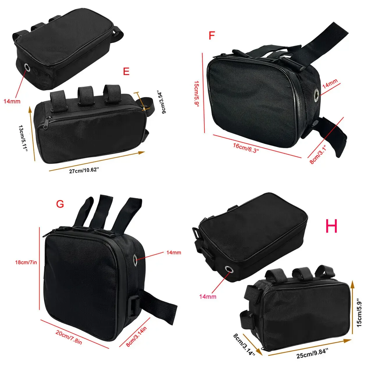Bicycle Tube Frame Pack Bag, B - огляд і ціна Cycling Gear Organizer